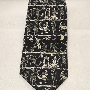 🎃Halloween Silk glow-in-dark skeleton Tie-Rare.